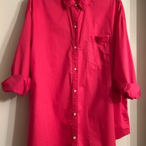 OLD NAVY Bright Pink “ The Boyfriend Shirt “